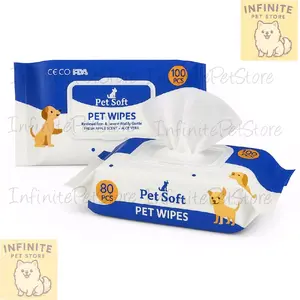 Pet Soft Pet Wipes Tissue Basah Hewan 100 Lembar
