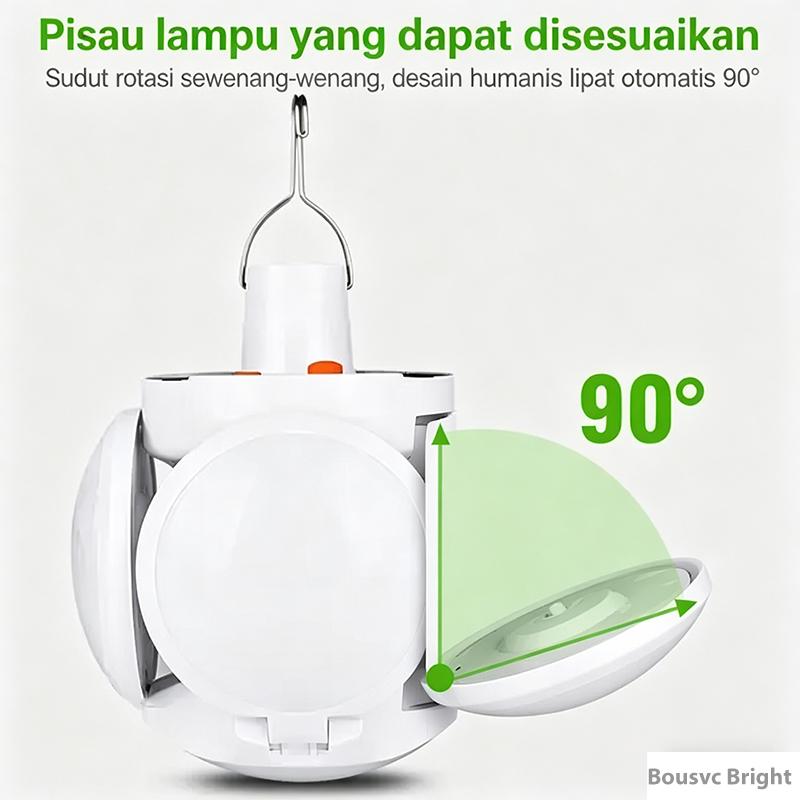 Lampu Camping Tenaga Surya Lipat，Cahaya Putih Terang，Tahan Air & Cuaca，Portable dengan Kait Gantung Peralatan camping wajib punya！Lampu lipat tenaga surya hemat daya，anti air cocok untuk outdoor & mendaki