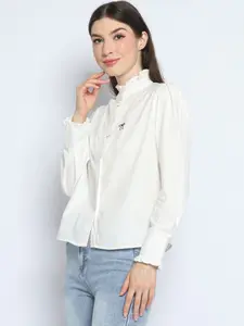 ADA - Aurora Shirt Long Sleves Kerah Ruffle Bordir Pita #2F26