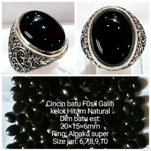 CINCIN BATU F0SIL GALIH KELOR HITAM NATURAL ALAM 100%!!