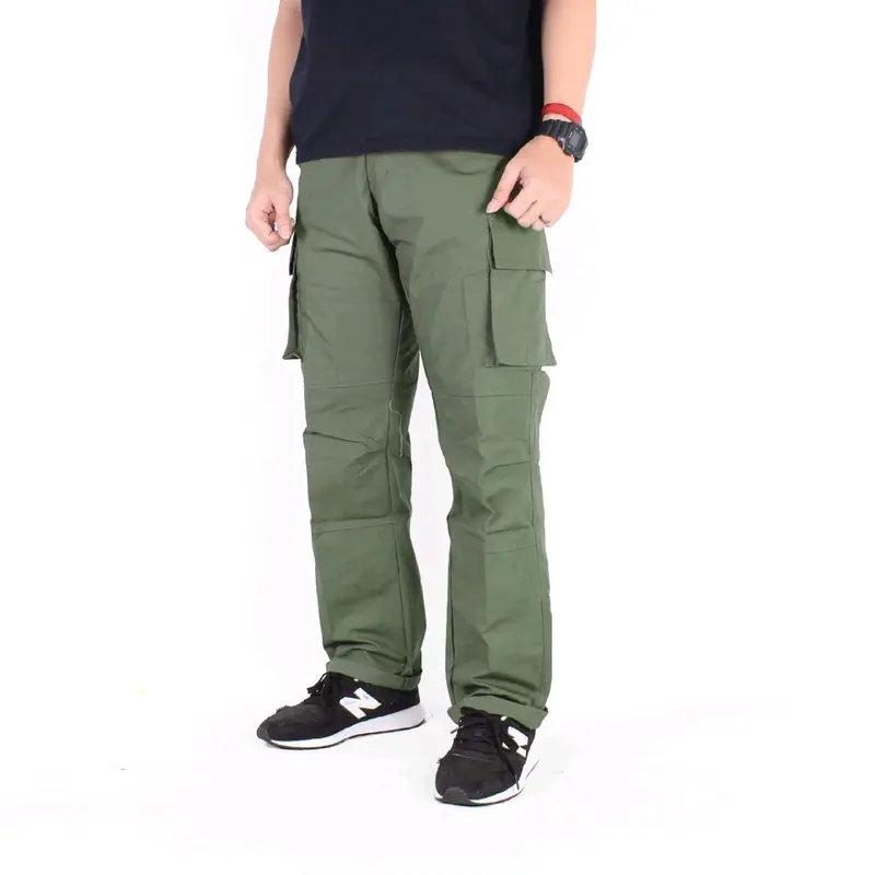 Celana Kargo Panjang Slim Straight Pria Twill tebal Premium Slimfit - Formal, Distro, Dewasa, Kantor, Hitam,Cowok, Kerja, Katun, Cargo,laki laki Kantong Khaki Keren Outdoor Canvas 0