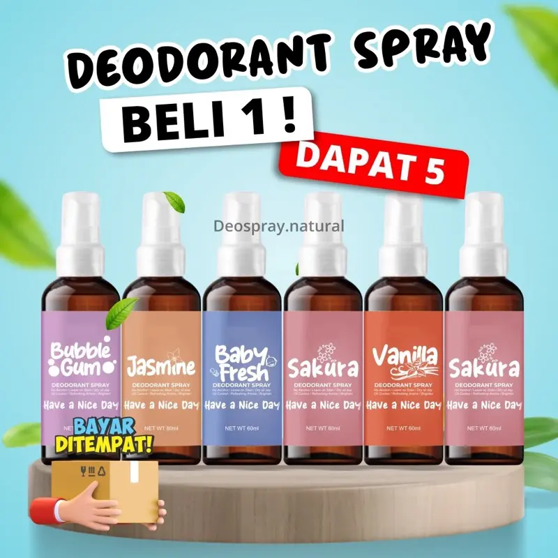 [PAKET HEMAT] Beli Dapat Natural Deodorant Tawas Spray 60ml Atasi Bau  Badan Mencerahkan Default