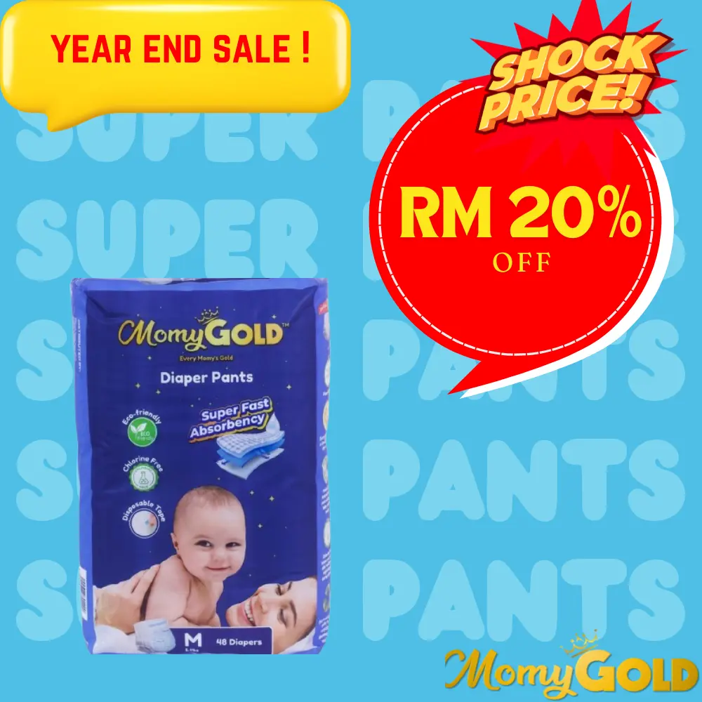 Promo Sale- Momy Gold Jumbo Pack - Diapers Baby/Budak Viral