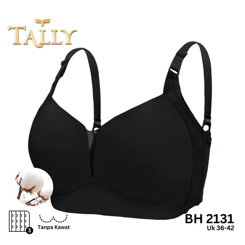 TALLY BH 2131 Bra Wanita / Cewek Tanpa Kawat Busa Tipis Bahan Katun CUP C Kait 3 Bra Harian Fashionable Dewasa / Remaja Tidak ber Motif 4