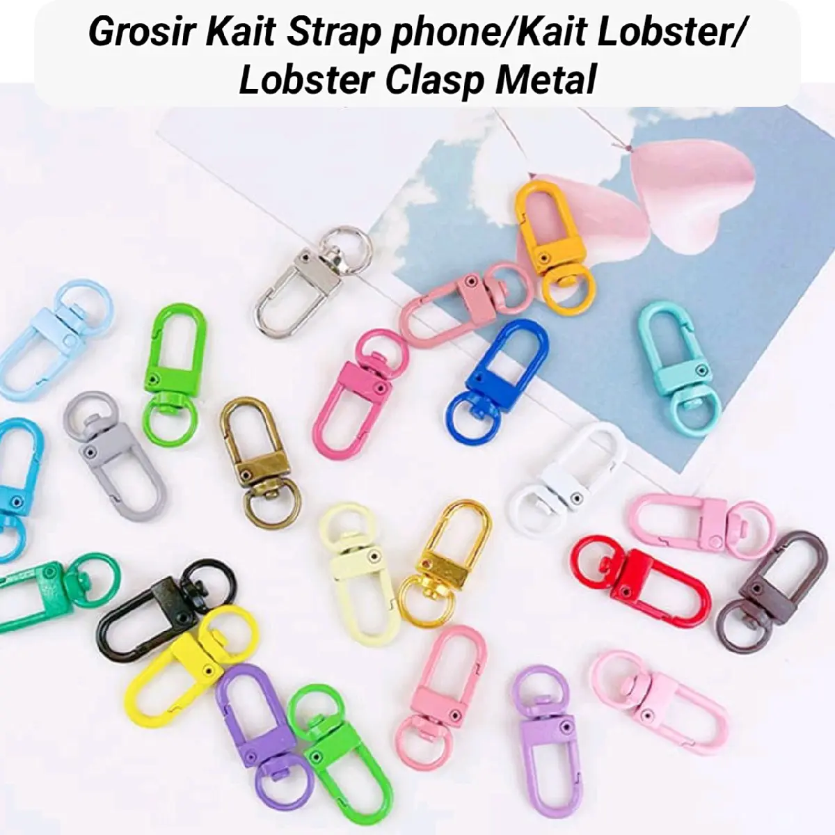 Grosir 10 Pcs Random Warna Kait Besi Kait Lopster/Strap phone/Kait Lobs/ Lobster Clasp Metal/Besi Lanyard