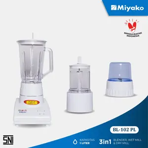 [COD READY] MIYAKO BLENDER BL102 PL / BL 102 PL / BL-102 PL (PLASTIK / 1 LITER) GARANSI RESMI