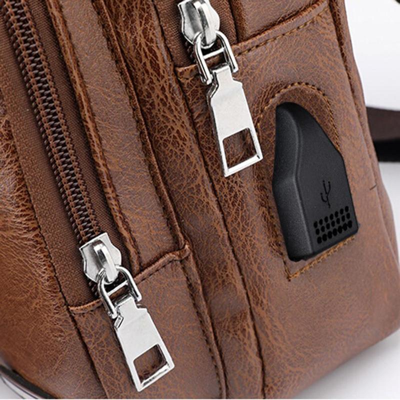 Product Introduction of Men's USB Charging Bag Men's Chest Bag for Custom PU PVC Shoulder Bag Diagonal Package Messenger Travel Bag Cross Body Bags 28