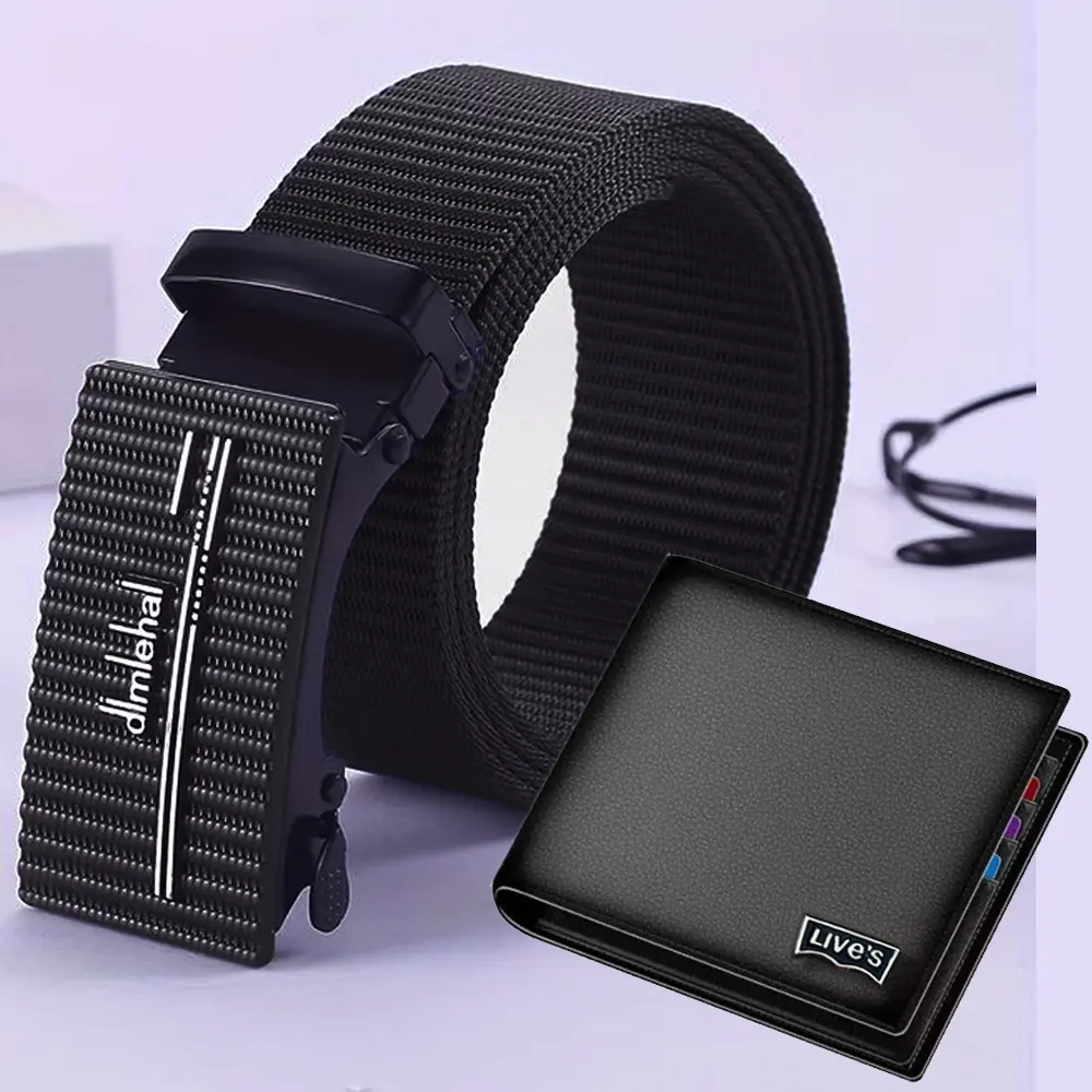 Ikat Pinggang GRATIS DOMPET KULIT!! Ikat Pinggang Pria Panjang 120cm Gesper Kantor Ikat Pinggang Sporty A71 Gesper Anti Detector XRay Sabuk Sekolah Terbaru Anti Karat Kuat