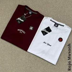Paket 2 Pcs Kaos Distro Motif Simple Bahan Semi Katun 24S Mix Brand
