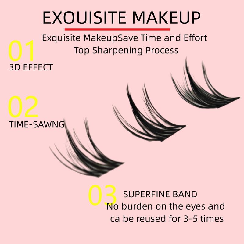 Product Introduction of Manga Style Lashes Reusable Individual D Curl False Eyelashes - Length 10-14mm -with Glue Eyelash Extension Set 36