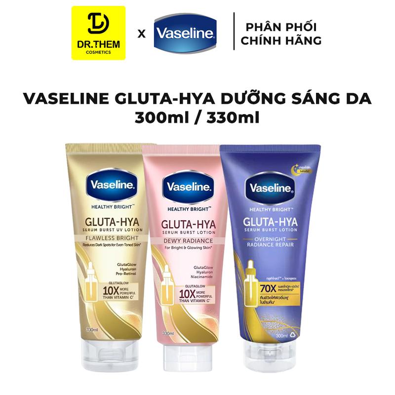 Sữa Dưỡng Thể Vaseline Gluta-Hya Dưỡng Da Sáng Mịn Sau 7 Ngày 330ml - Dr Thêm