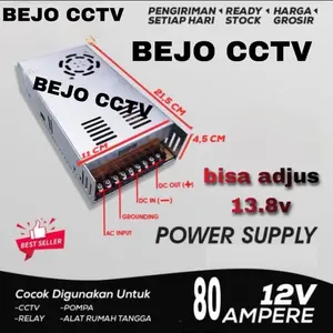Power Supply 12V 80A HIGH Power Supply 12 Volt 80 Amper Murni 80a  Kipas Elektronik Fan Laptop