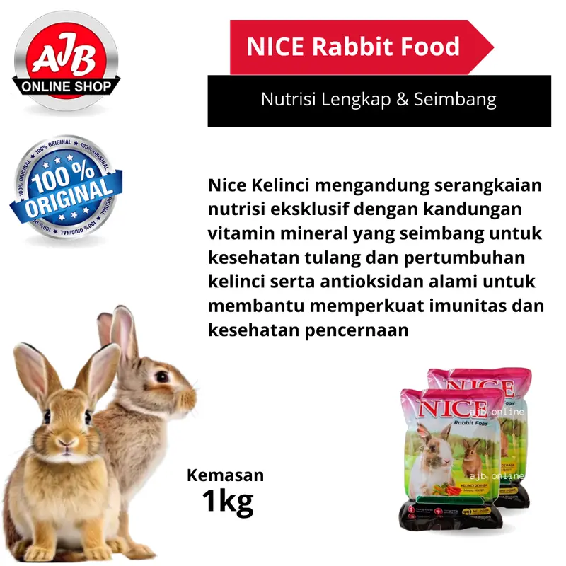 Nice Rabbit Food Makanan Kelinci Bernutrisi Lengkap Dan Seimbang kemasan 1Kg 2