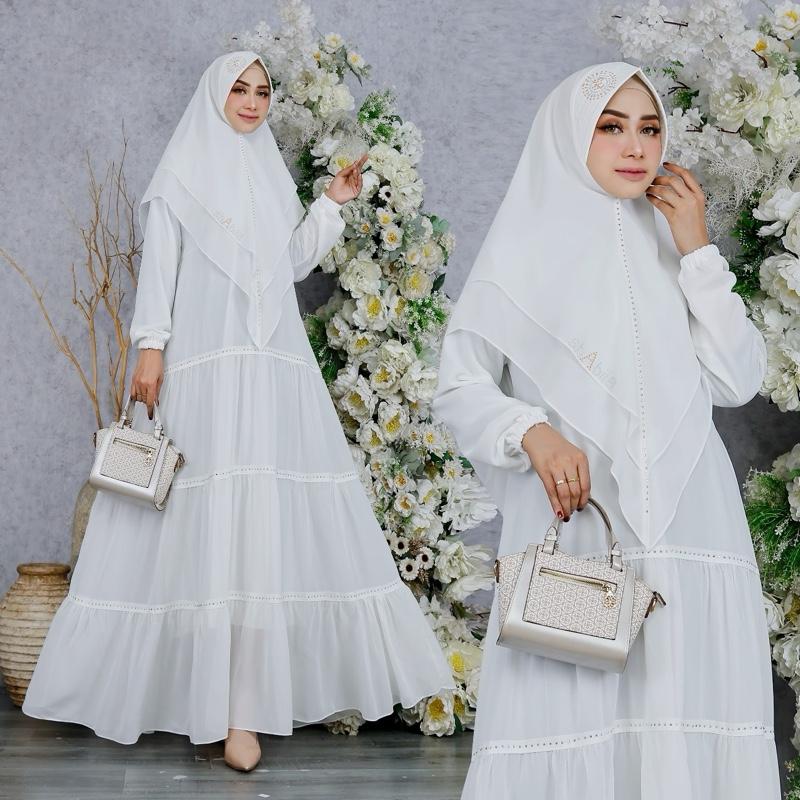 Jasmin syari gamis untuk umroh mewah original Elegant nyaman di pakai bahan adem 0