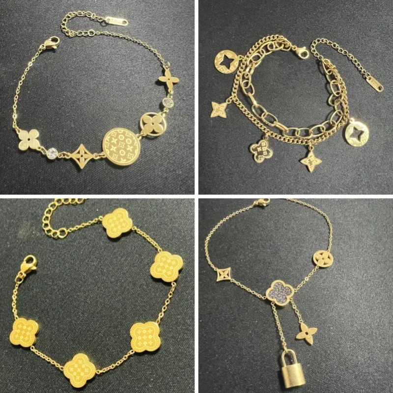 Gelang rantai titanium 100% anti karat asesoris wanita elegan
