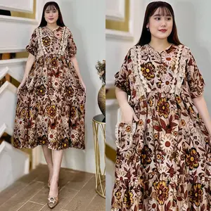 DRESS CELOSIA JUMBO LD 120 CM MOTIF BUNGA-BUNGA BAHAN RAYON PREMIUM BUSUI BUMIL KEKINIAN BUSUI RESLETING Nyaman Rempel Nyaman Rempel