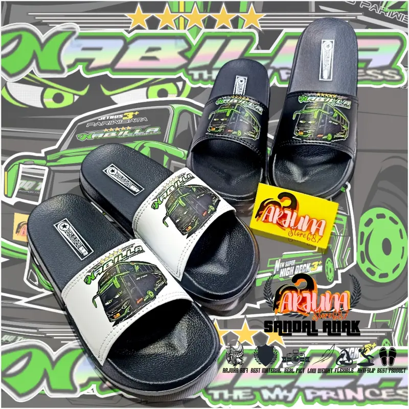 ARJUNA 687 - NABILLA QQ TRANS Sandal Selop Anak Laki Bus Mania Bahan Karet Ringan & Fleksibel 0
