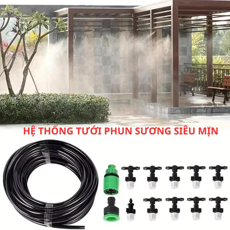 Hệ thống tưới nước phun sương siêu mịn. Tiết kiệm nước, phù hợp cho vườn rau,…