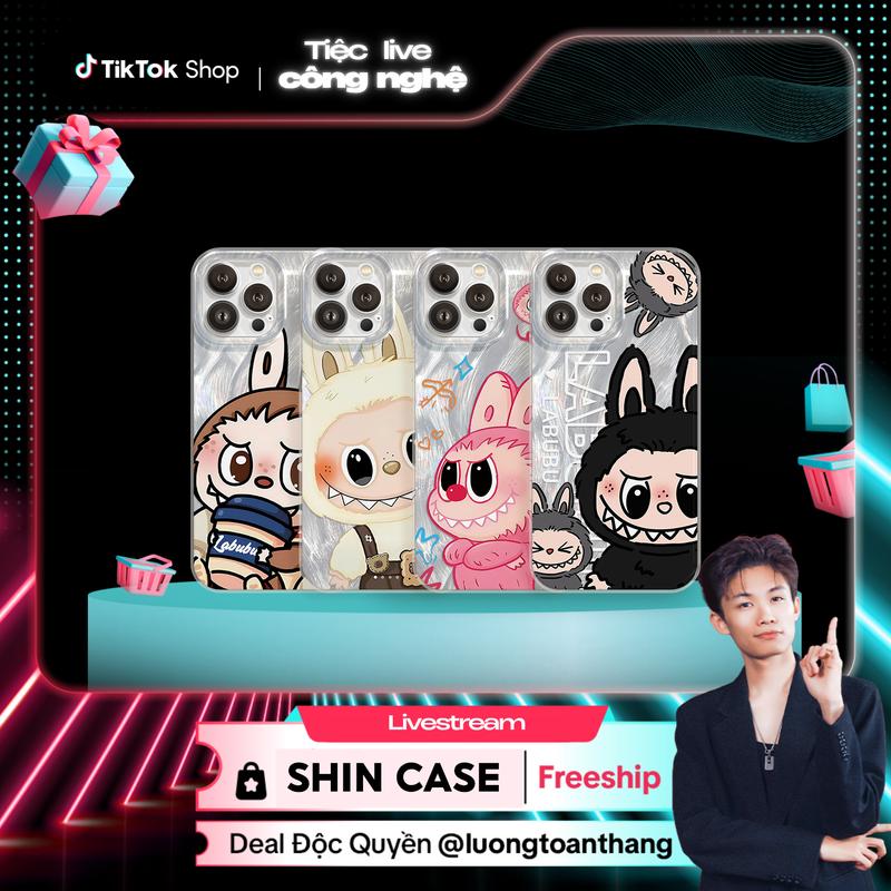 [Shin Case X LuongToanThang712] Ốp Lưng iPhone Silicon Labubu Cool Ánh Bạc, Chống Sốc,Bảo Vệ Camera - iP 6/6s/7/8/Plus/X/XS/XR/11/12/13/14/15/16/17/Pro/Max