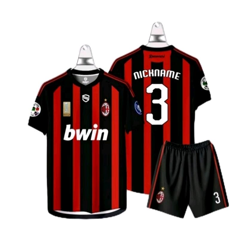 JERSEY AC MILAN HOME 2007/2008 FULLPRINTING GRATIS CUSTOM NAMA DAN NOPUNG 0
