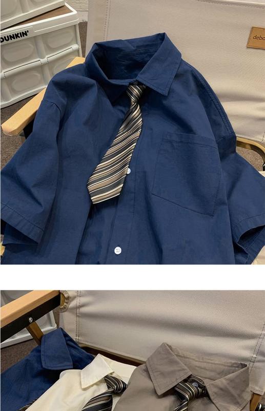 Product Introduction of delivery tie，Áo Sơ Mi Ngắn Tay Linh Hoạt Năng, Cà Vạt Chất Lượng Cao, Dkjk, Đại Học Nhật Bản, Phát Sóng Trực Tiếp, Cặp Đôi, Mặc, Mùa Xuân Menswear Nam Cổ Tròn Có Cổ 12