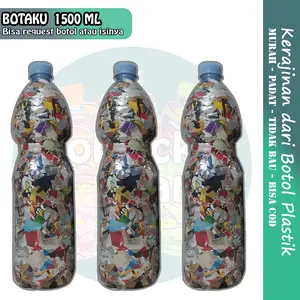 Ekobrik Ecobrik Ekobrick Botol Le Lee Mineral Aqua 1500 ml 1.5 liter Berat 550 Gram Padat Bersih