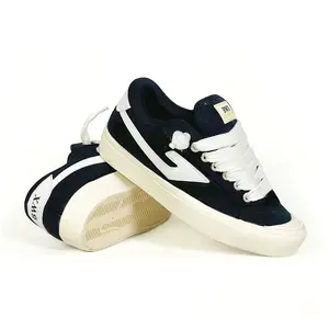BWX - Sepatu Gemuk Bwx Vulen Black White Sneakers Unisex Pria Dan Wanita