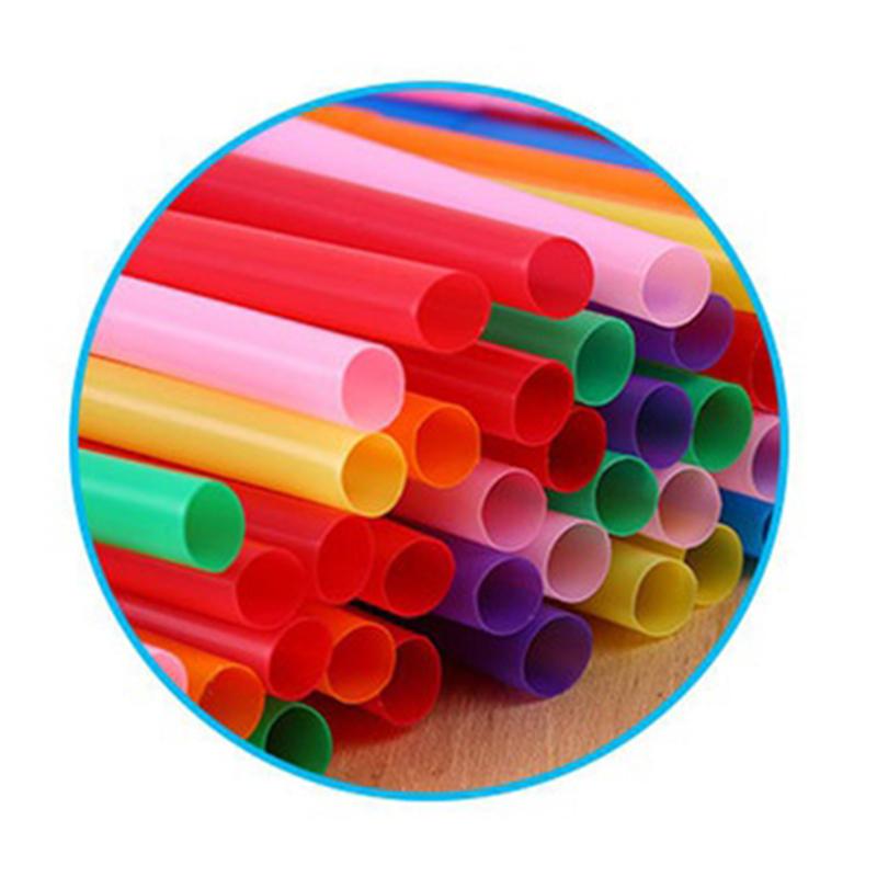 Product Introduction of 100 pcs flexible plastic bendy party disposable drinking artistic straws multicolor 10