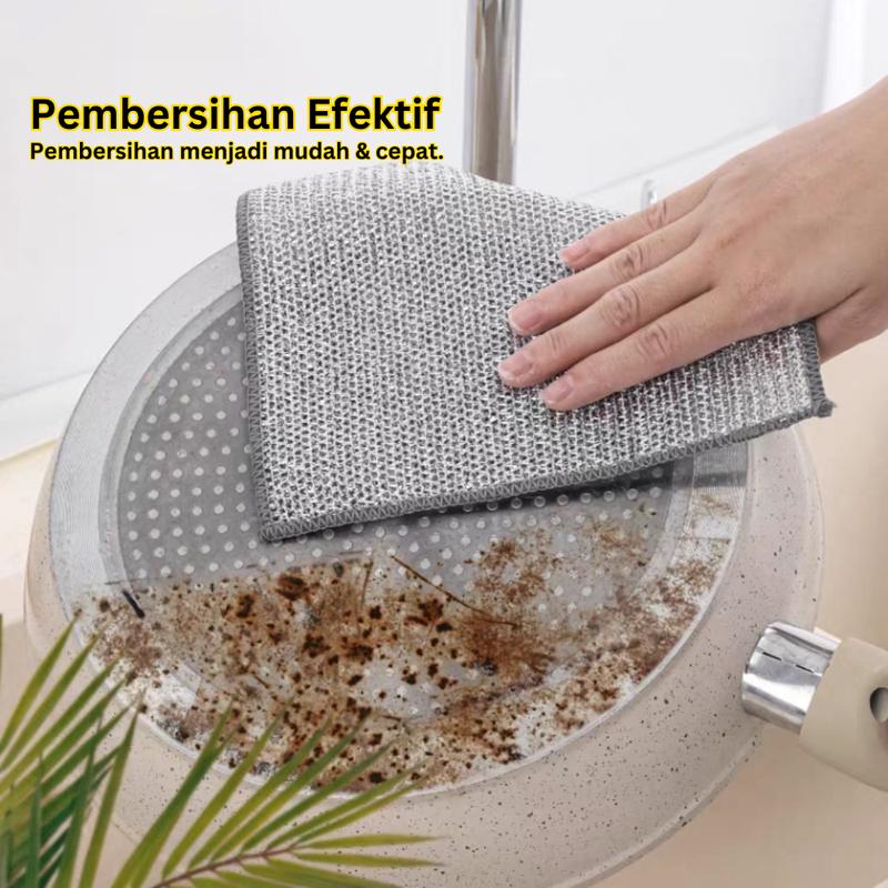 (Isi 10pcs) Kain Lap Dapur Kawat Perak Metalik Bentuk Persegi Halus Sebaguna / Pembersih Panci Piring Kain Cuci Piring Kawat / Lap Cleaning/kain lap microfiber 1