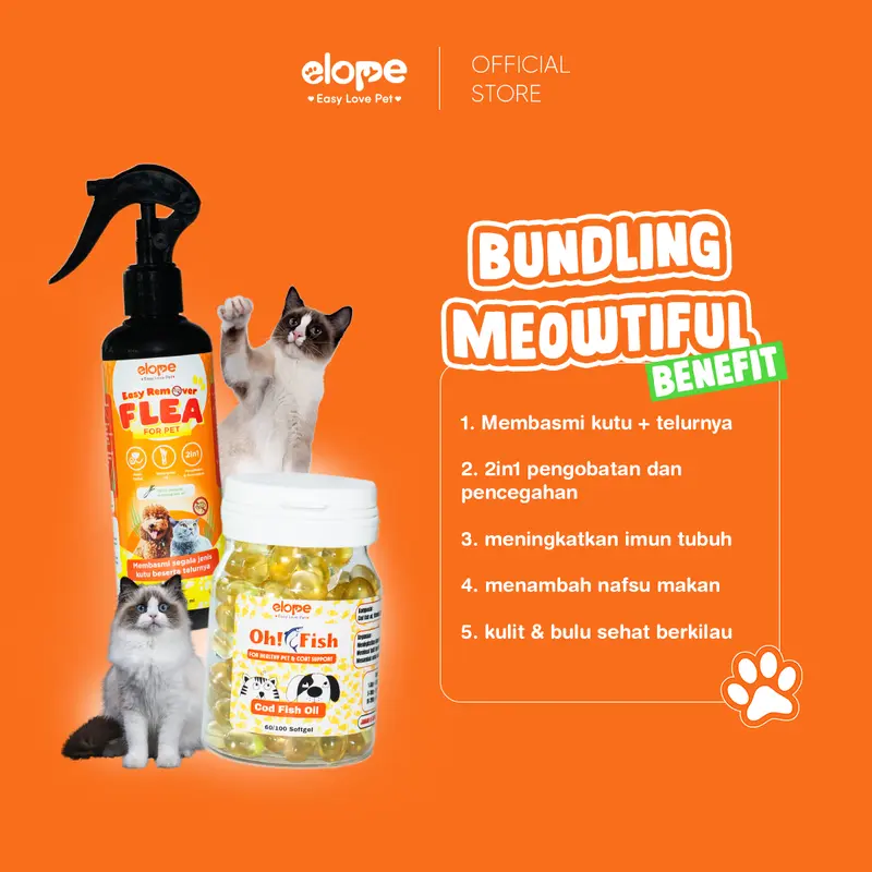 ELOPE BUNDLING MEOWTIFUL HEMAT KEBUTUHAN KUCING PEMBASMI KUTU VITAMIN KUCING 1