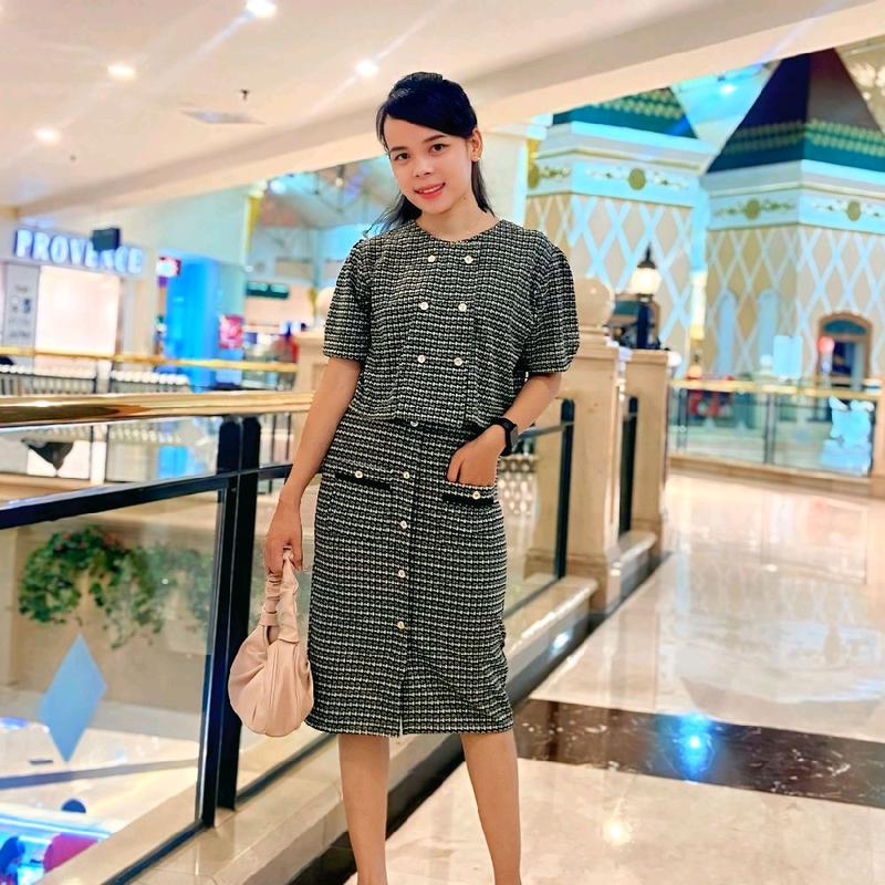 New Ji Won One Set Crop  Top Rok Korean style Setelan  Pendek Baju Wanita Dewasa Tweed Knit Premium  Elegan Nyaman yorriko oneset rajut 2
