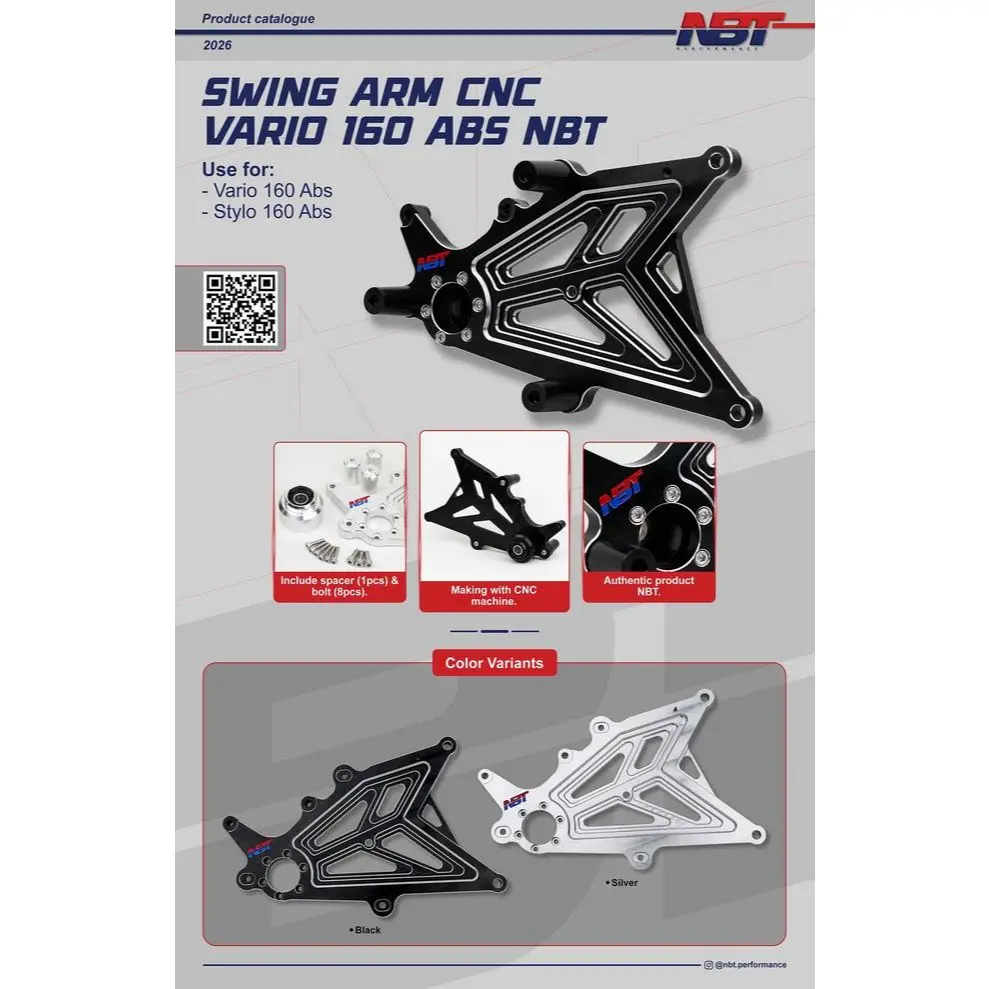 Swing Arm CNC TQ6 Vario 160 ABS NBT | Lengan Ayun Motor Plug & Play