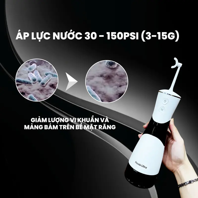 [ĐỘC QUYỀN HUỲNH TOÀN] Flossie Ultra - Máy tăm nước 2 chiều phiên bản mới - 6 Cải tiến vượt trội - Tối đa hoá trải nghiệm làm sạch răng miệng #TNFUL 4