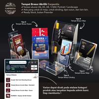 Gambar Carpentia | Tempat Brosur Akrilik 2 Tingkat uk. A5 - Tipe E3 - 2 Susun [Acrylic Display Holder, Kantong Flyer, Standing] dari Carpentia Indonesia Kota Tangerang Selatan 3 Tokopedia