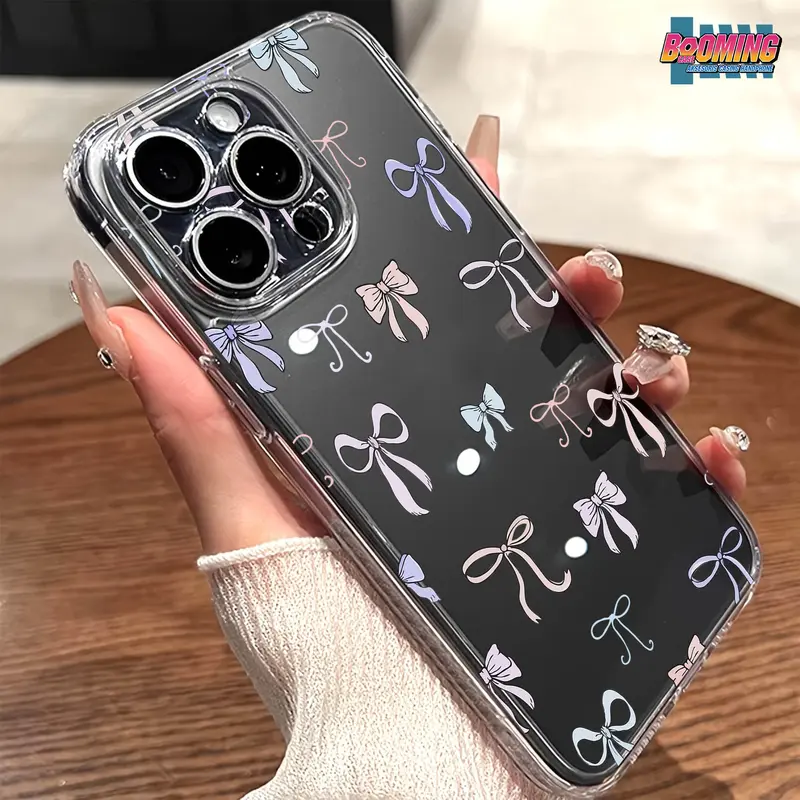 Soft case Bening Transparan Clear Case Protect Kamera Motif Pita TC For Sam Op Vi Inf Ip Real XM Casing Handphone 3