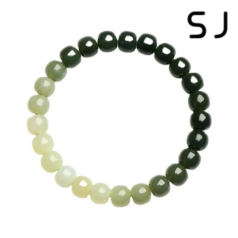 SJ Hetian Qing Shui Gradient Jade: A Mesmerizing Gem from Nature's Palette. Its Subtle Color Transitions, Resembling the Soft Shades of a Serene Sky at Dawn, Create an Ethereal Allure, Promising Timeless Elegance and a Touch of Eastern Mystique.