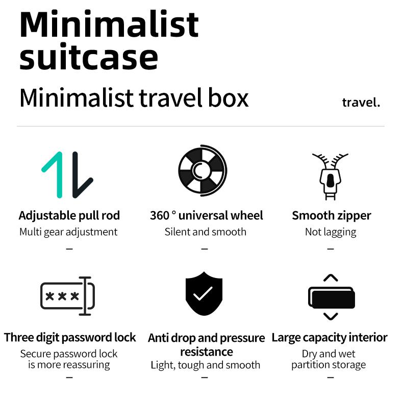 998 High-Fashion Bestseller Luggage: Combination Lock Carry-On Suitcase, Travel Case, Hard-Shell Trolley