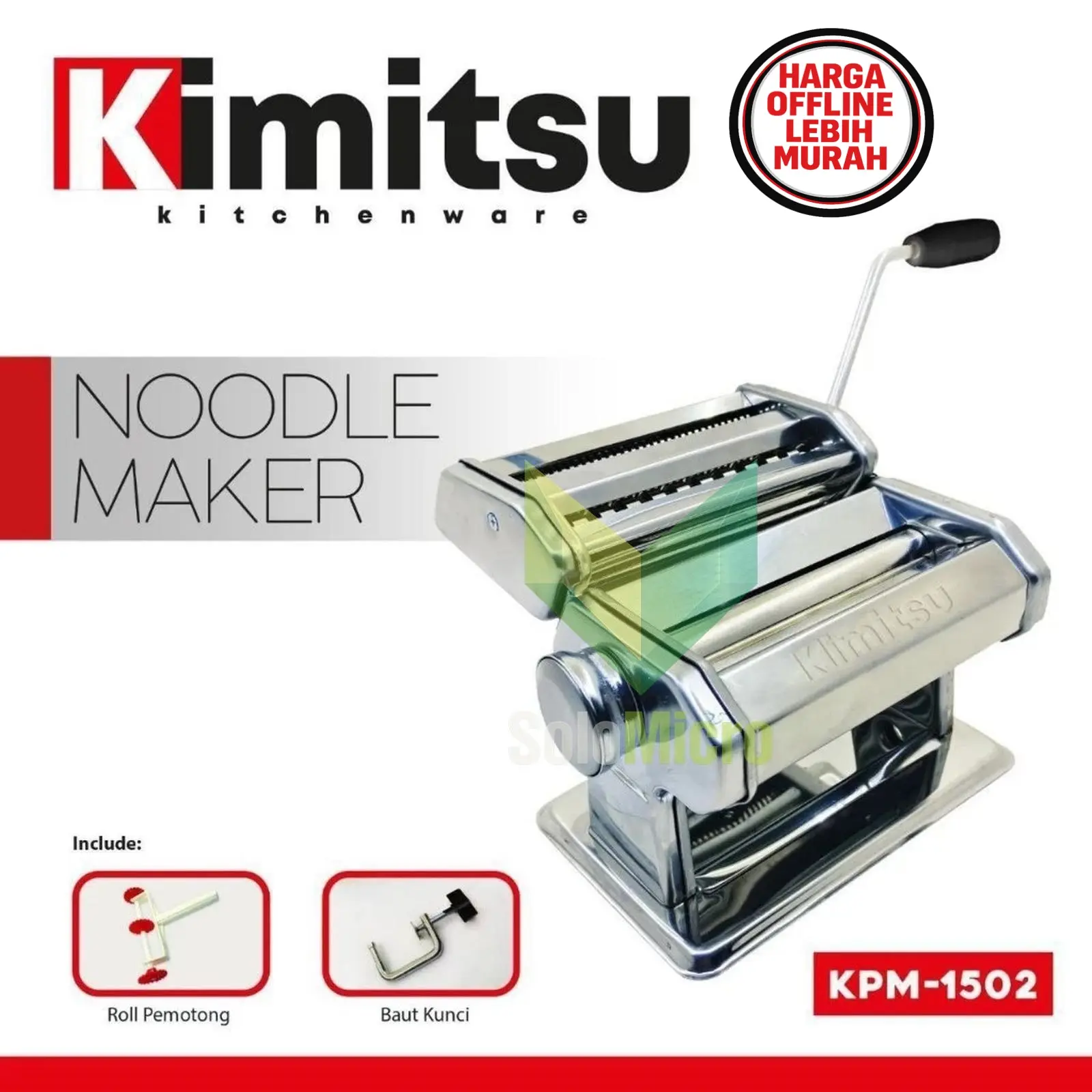 KIMITSU Mesin Pembuat Mie KPM 1502 Gilingan Mie Atlas / Pasta Maker / Noodle Maker