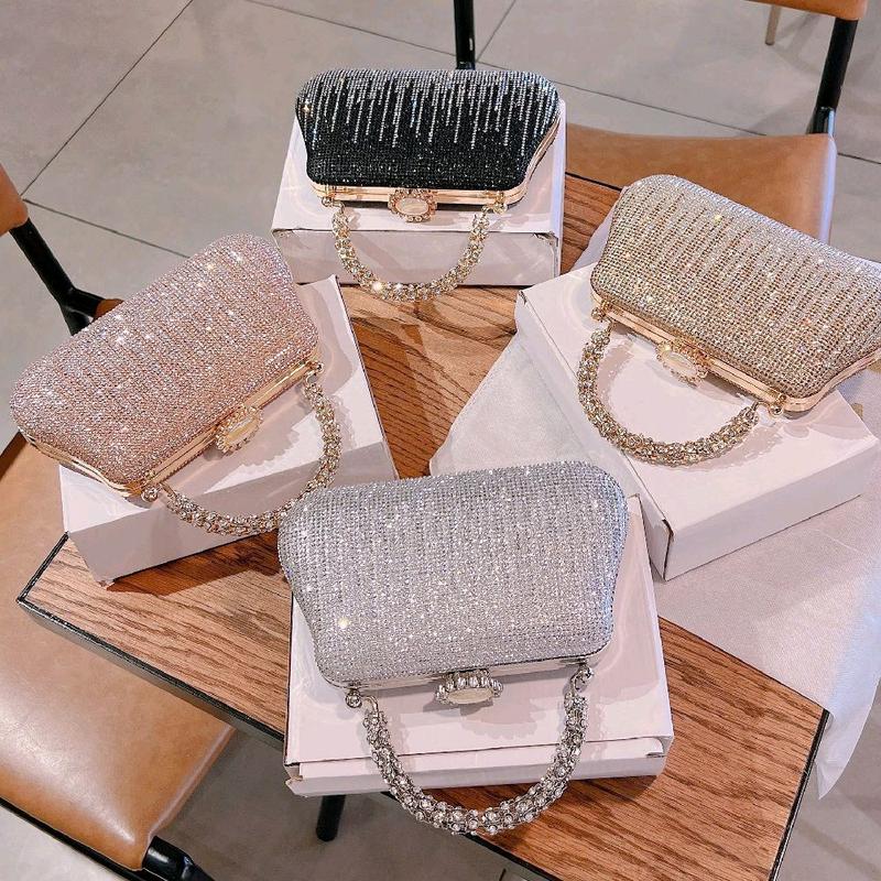 Cốp Đi Tiệc Đính Cườm Ombre Size 20 Quai Nạm Đá Túi Xách Nữ Đeo Chéo Women Bag Clutch Cầm Tay Kèm Dây Xích HÀNG QC