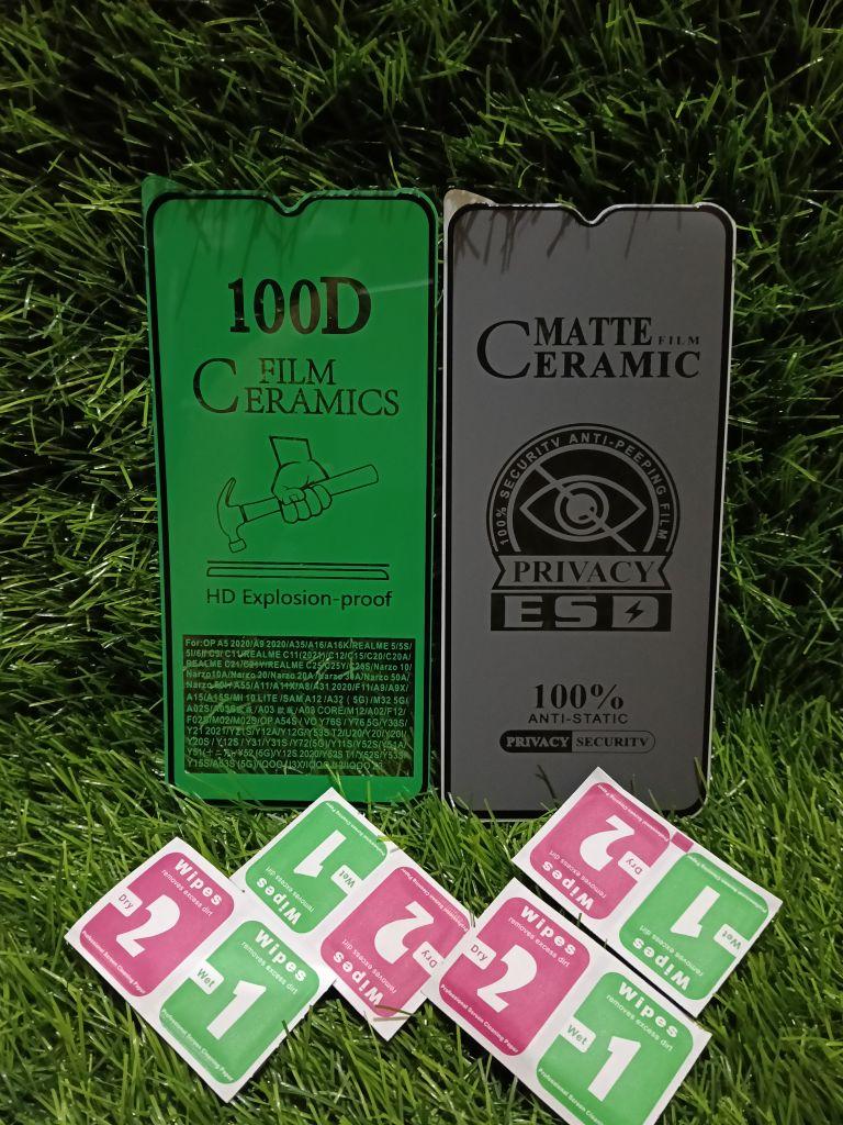 TG Tempered SAM A10  Anti Gores Matte Privacy Anti SPY Antigores Cover Hitam 100D Film Ceramics HD Explosion-proof