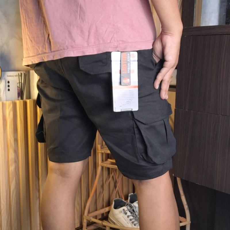 Celana Cargo Pendek Cotton Chino/Basic Unisex hortpants Cargo BroadShot Premium/Diatas Lutut/Celan kimpul cinos Cowok  Dewasa Distro Melar 9