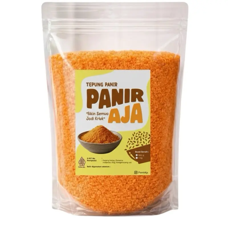 Tepung Panir warna oren / Tepung Roti 1kg PanirAja – Breadcrumbs Premium Renyah