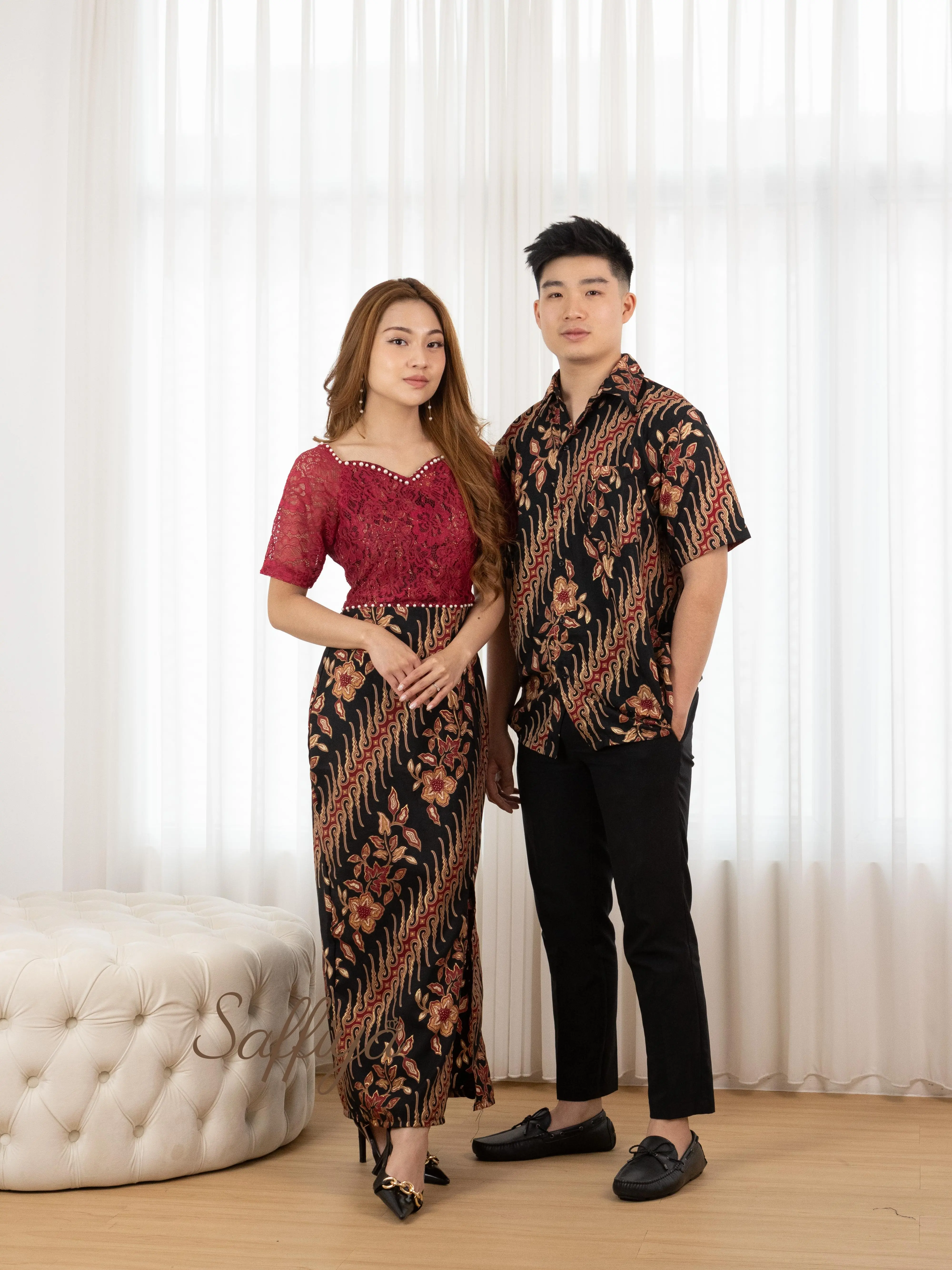 SAFFIYA - Dress Batik Adore (M,L,XL) / Dress Wanita / Dress Batik / Couple Batik / Dress Natal