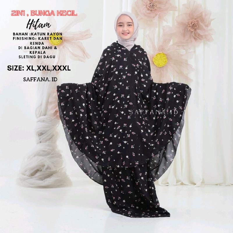 Mukena Anak 2in1 usia 7-15 Tahun Rempel Rayon Motif Pita 2
