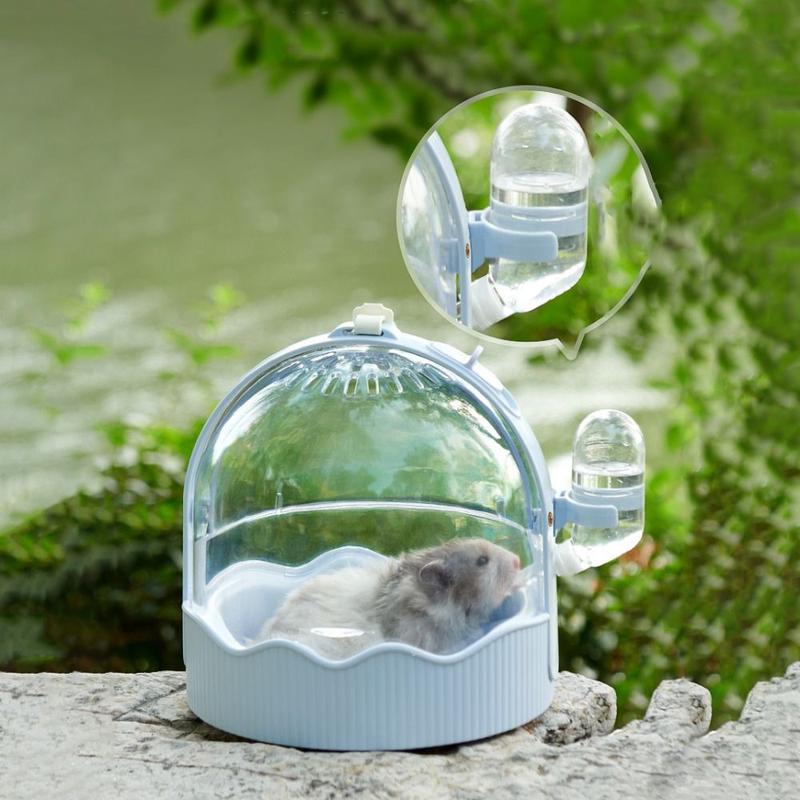 Pet Outdoor Carrier Breathable Hamster Carrying Cage Clear Flip Cover with Water Bottle Hamster Carrier Plastic Hamster Travel Cage Travel 0