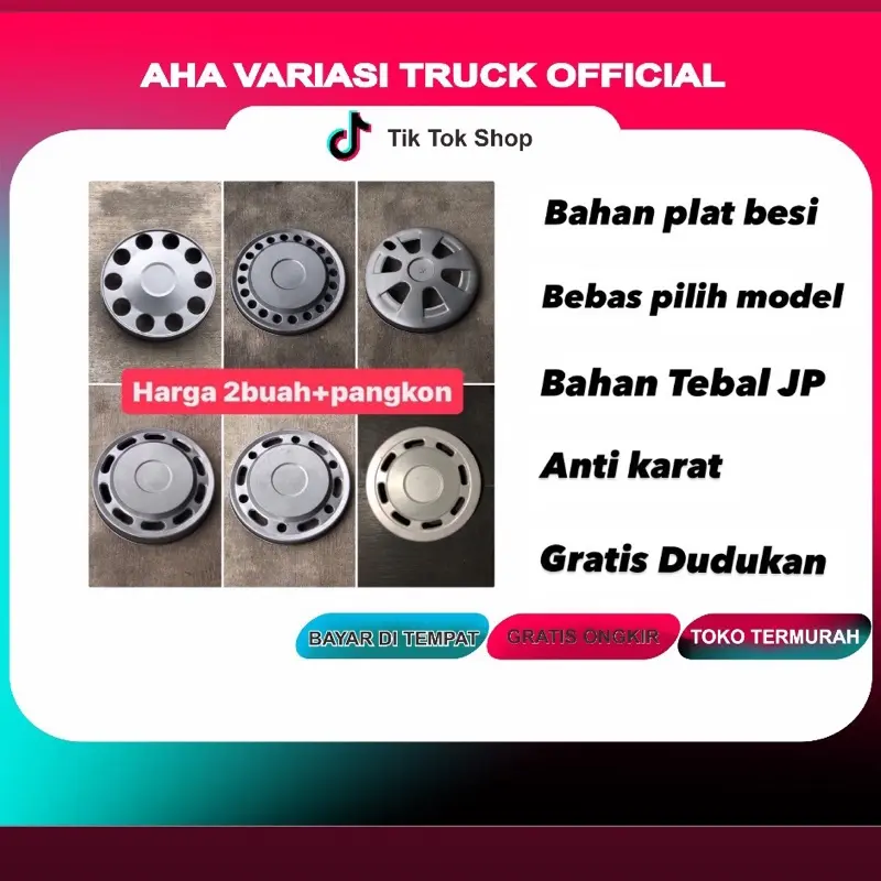 Dop truk plat besi R15 dan 16 (2pcs)
