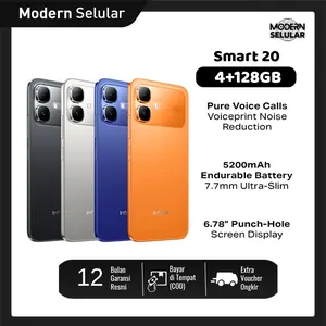[New Launch] Infinix Smart 20 4/128GB - Up to 8GB Extended RAM - Mediatek Helio G81 - 6.78” - 8MP - 5200 mAh - IP64