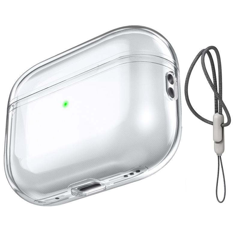 Product Introduction of 2023 2022 Airpods Pro 2 High Quality Transparent Drop-proof TPU Soft Case with incase Lanyard for New AirPods Pro2 USB-C 8