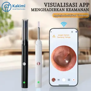 KAKIMI Versi terbaru yang ditingkatkan Korek Kuping Kamera C7 Pembersih Telinga Dengan Kamera LED [Waterproof Smart Visual Stick wifi Ear WaxRemoval] Tool with Camera Earwax Removal Cleaning Kuping C7 Camera Ear