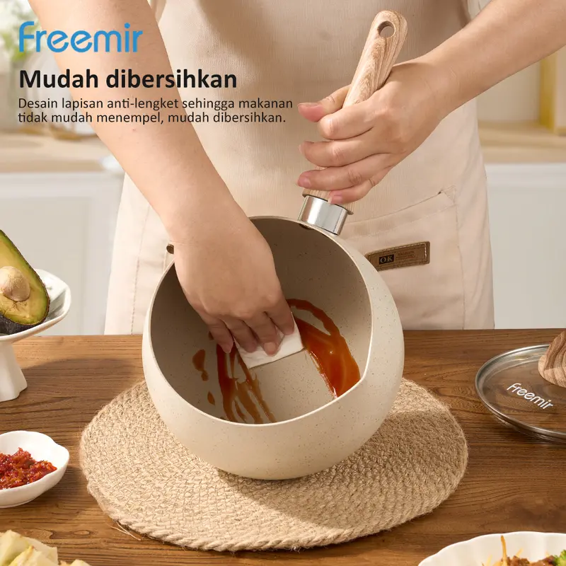 [SPECIAL LIVE] Panci MPASI Gemoy Panci Aladin 20/16 Cm Anti Lengket Tutup Kaca Cookware Beige Susu MPASI Rebus Alat Dapur Masak Gemoy Kitchenware 6